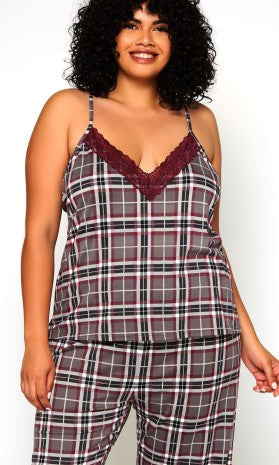 Pink Apple Plaid 2 Piece PJ Pant Set