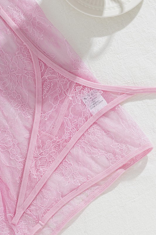 Pink Lace boy Short Set