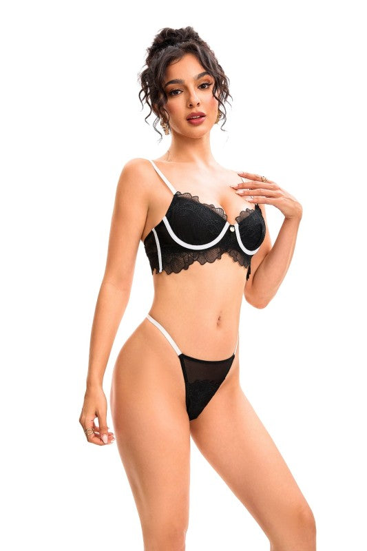 Laced Thong Panty and Bra