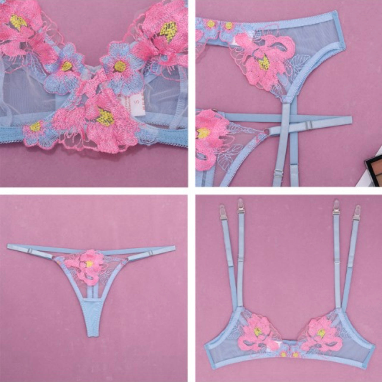 Everything Sheer Bra and Garter Set