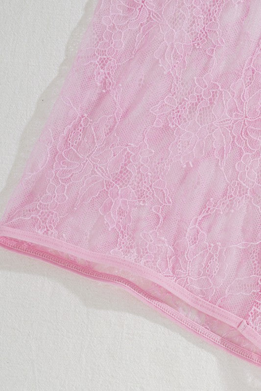 Pink Lace boy Short Set