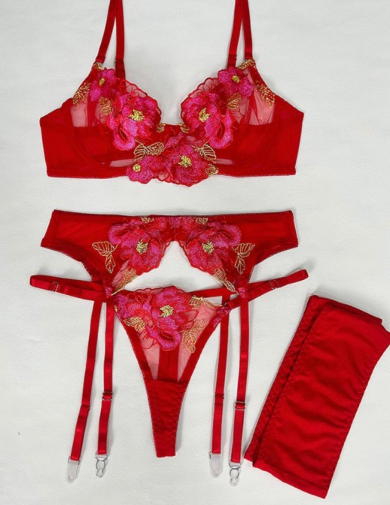 Everything Sheer Bra and Garter Set