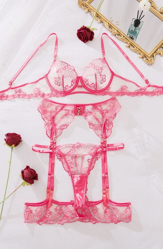Meshed Panty and Bra Lingerie Set