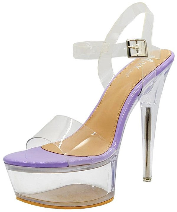 Clear Toe Band Platform Heel