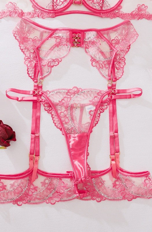 Meshed Panty and Bra Lingerie Set
