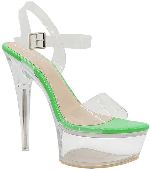 Clear Toe Band Platform Heel