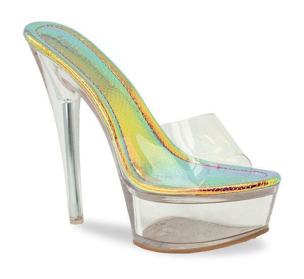 Slip On Clear Stiletto Heel