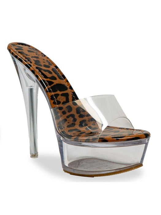 Slip On Clear Stiletto Heel