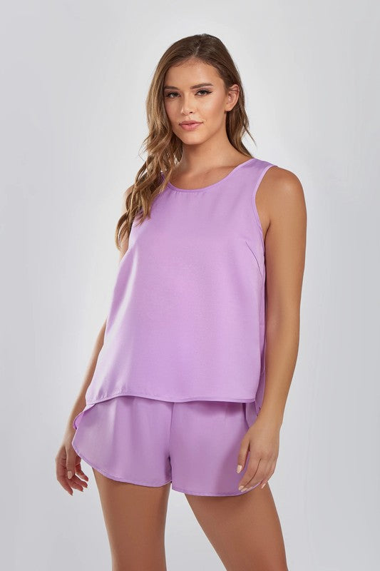 Creeping Satin PJ Short Set