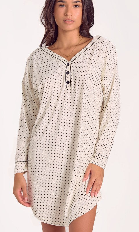 Calise Ultra Soft Polka Dot Sleep Shirt