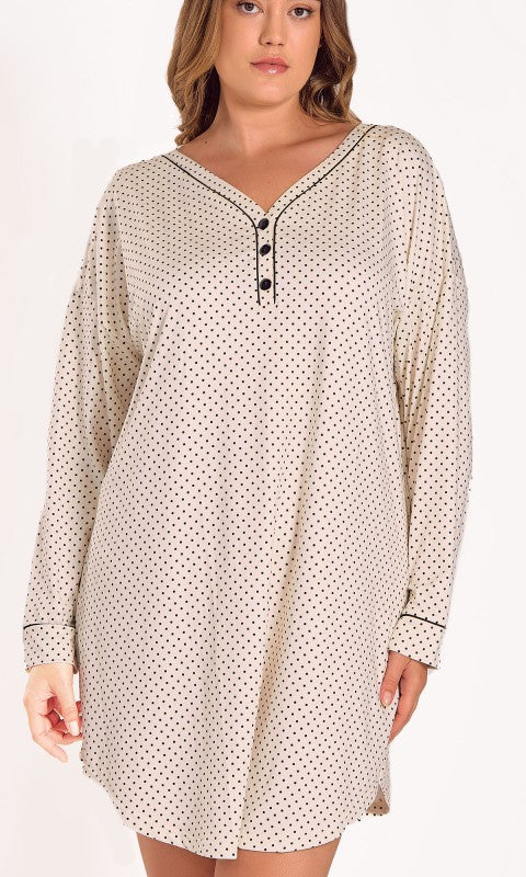 Calise Ultra Soft Polka Dot Sleep Shirt