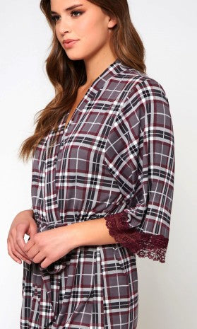 Pink Apple Plaid Robe