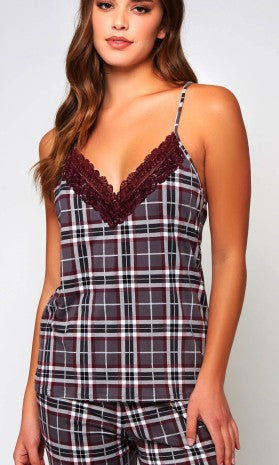 Pink Apple Plaid 2 Piece PJ Pant Set